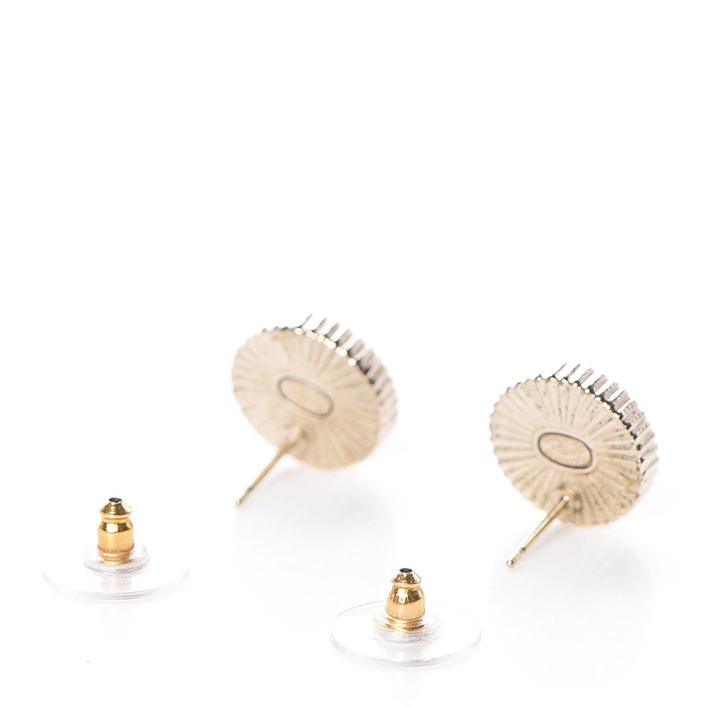 Resin CC Earrings Black Gold