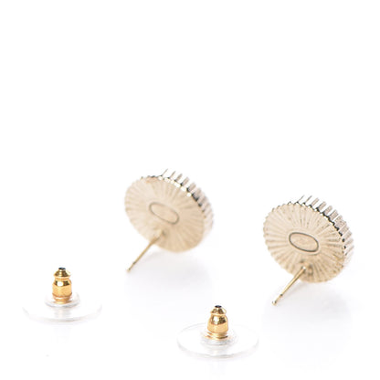 Chanel Resin CC Earrings Black Gold 4 of 5
