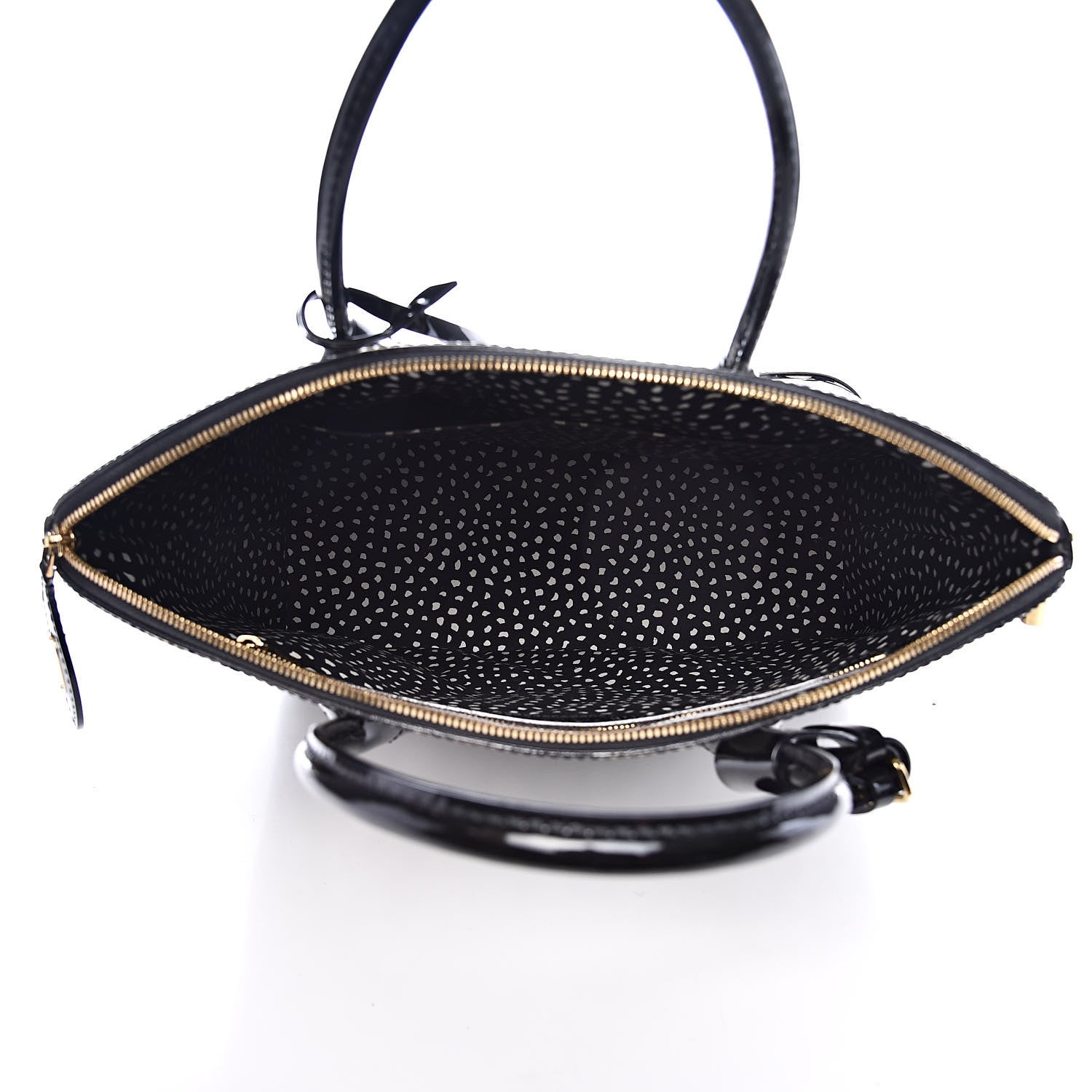 Louis Vuitton Vernis Kusama Infinity Dots Lockit MM Black 5 of 11