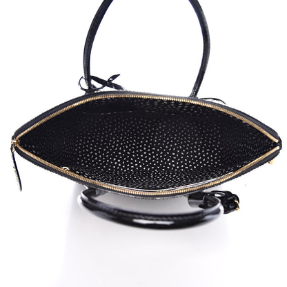 Louis Vuitton Vernis Kusama Infinity Dots Lockit MM Black 5 of 11