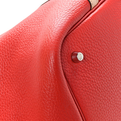 Hermes Taurillon Clemence Swift Eclat Picotin Lock 22 MM Gold Rouge Tomate Rose Eglantine 11 of 12