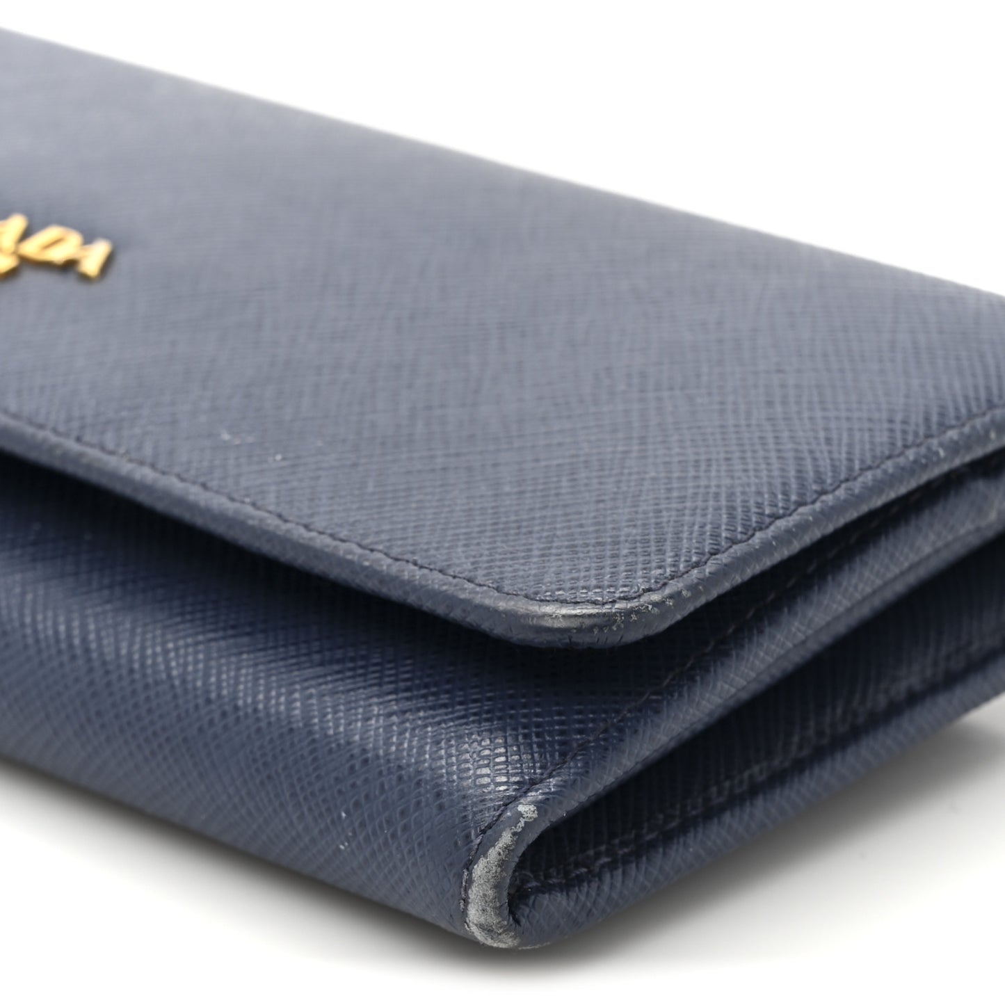 Saffiano Metal Continental Flap Travel Wallet Bluette