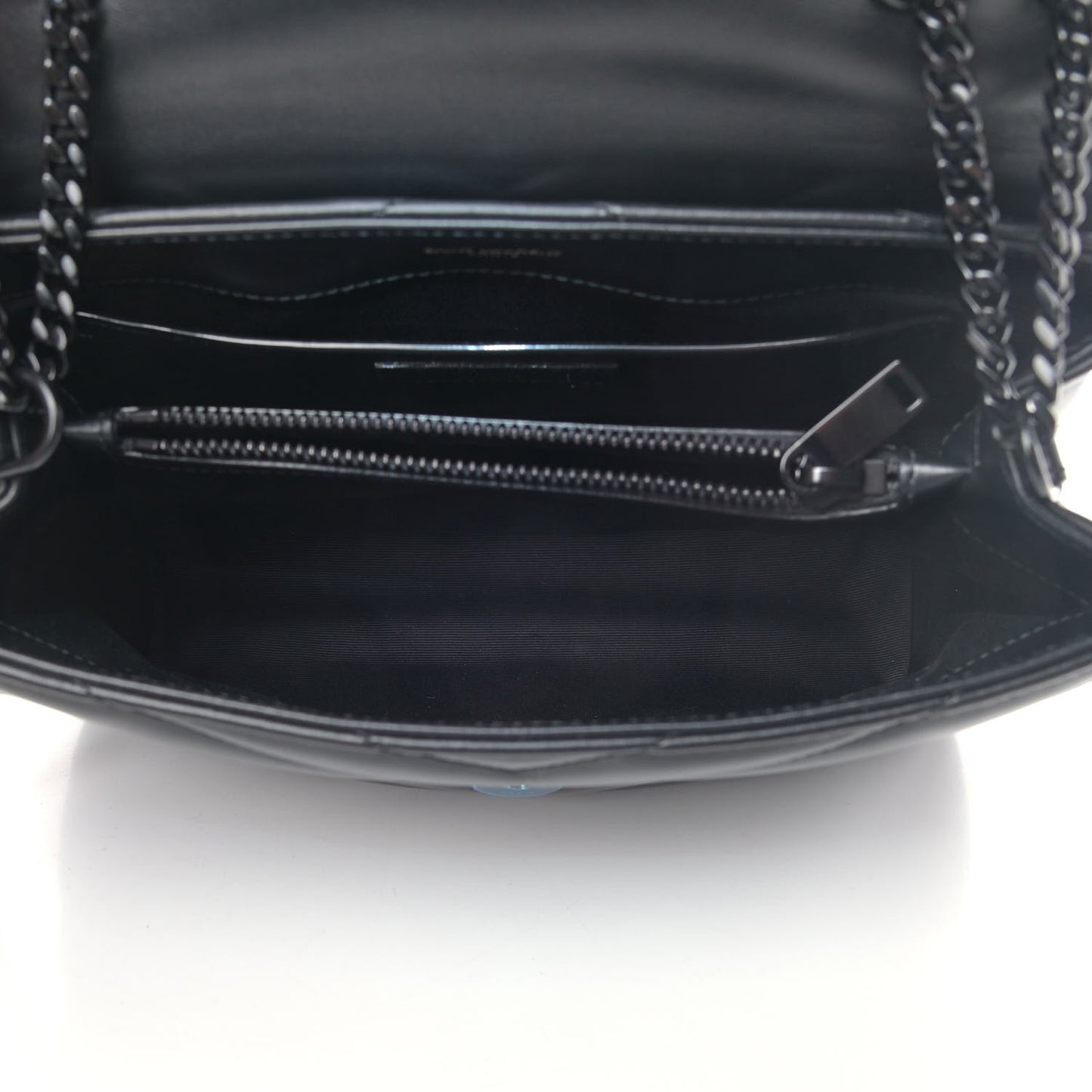 Calfskin Y Quilted Monogram Small Loulou Chain Satchel Black