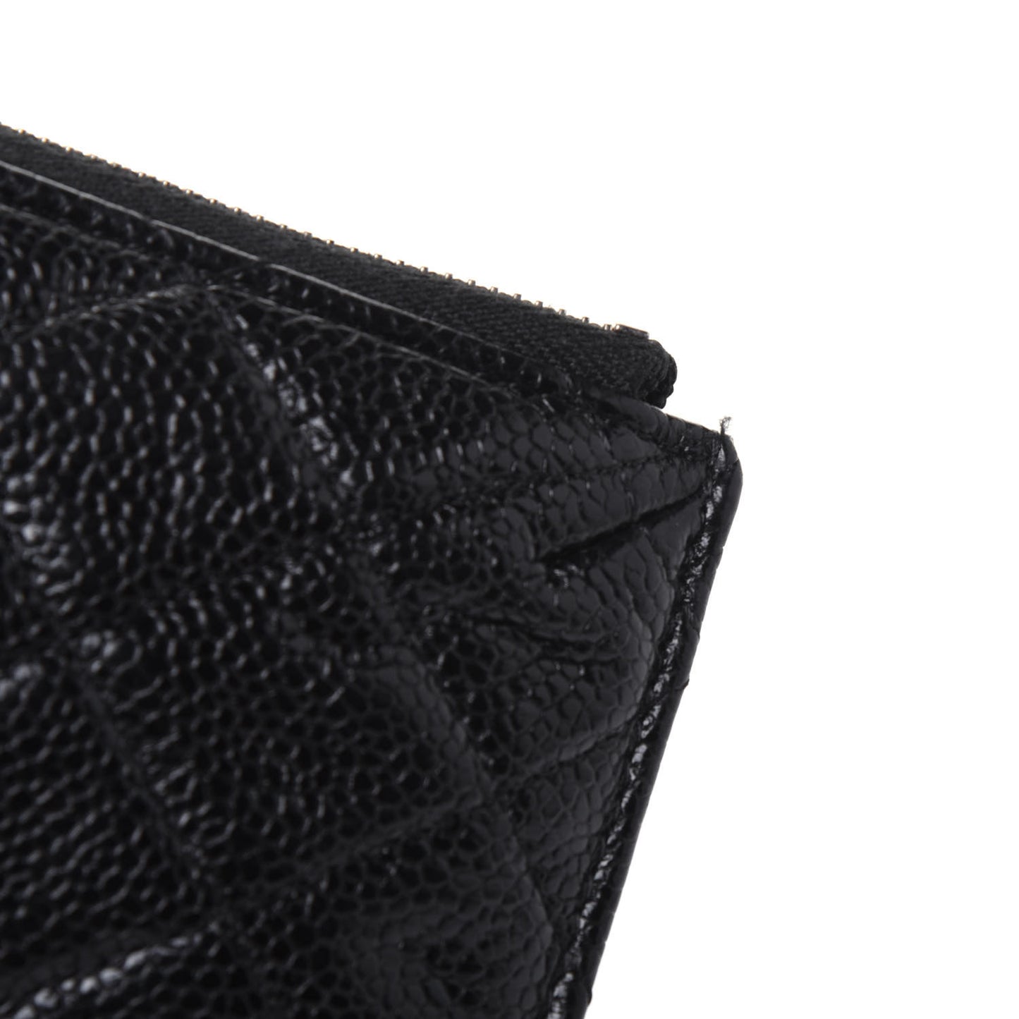 Caviar Quilted Classic Flat Wallet Pouch So Black