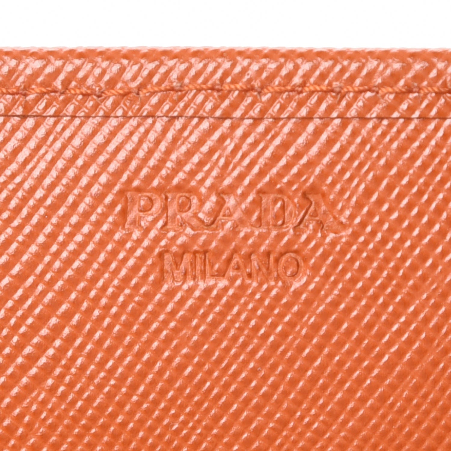 Prada Saffiano Metal Chain Wallet Papaya 8 of 8