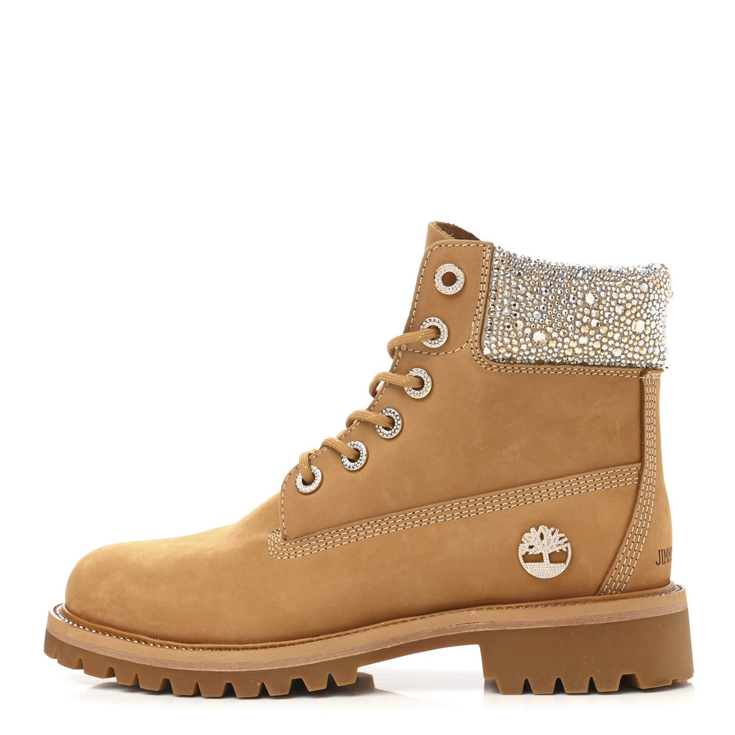 X TIMBERLAND Nubuck Swarovski Crystal Womens Ankle Boots 39.5 Wheat