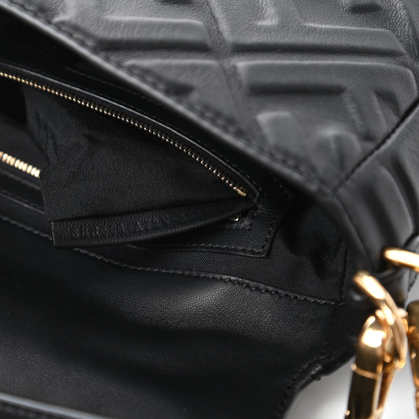 Nappa FF 1974 Embossed Baguette Black