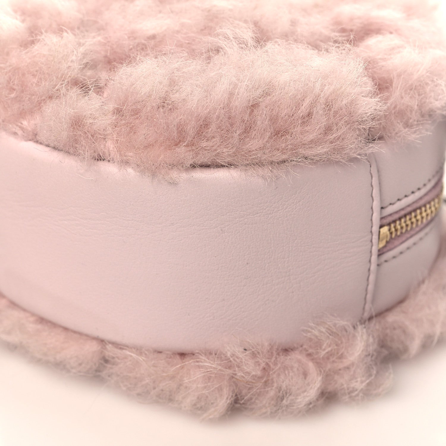 Chanel Shearling Sheepskin Chanel 19 Round Clutch With Chain Light Pink 8 of 8