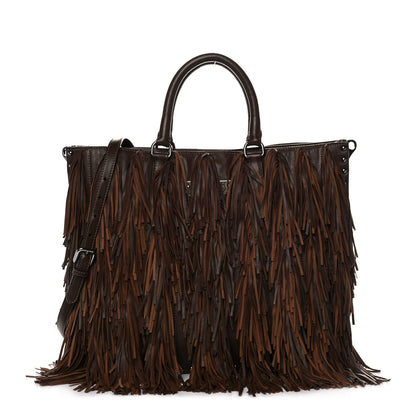 Prada Nappa Fringe Shopping Tote Noce 1 of 12