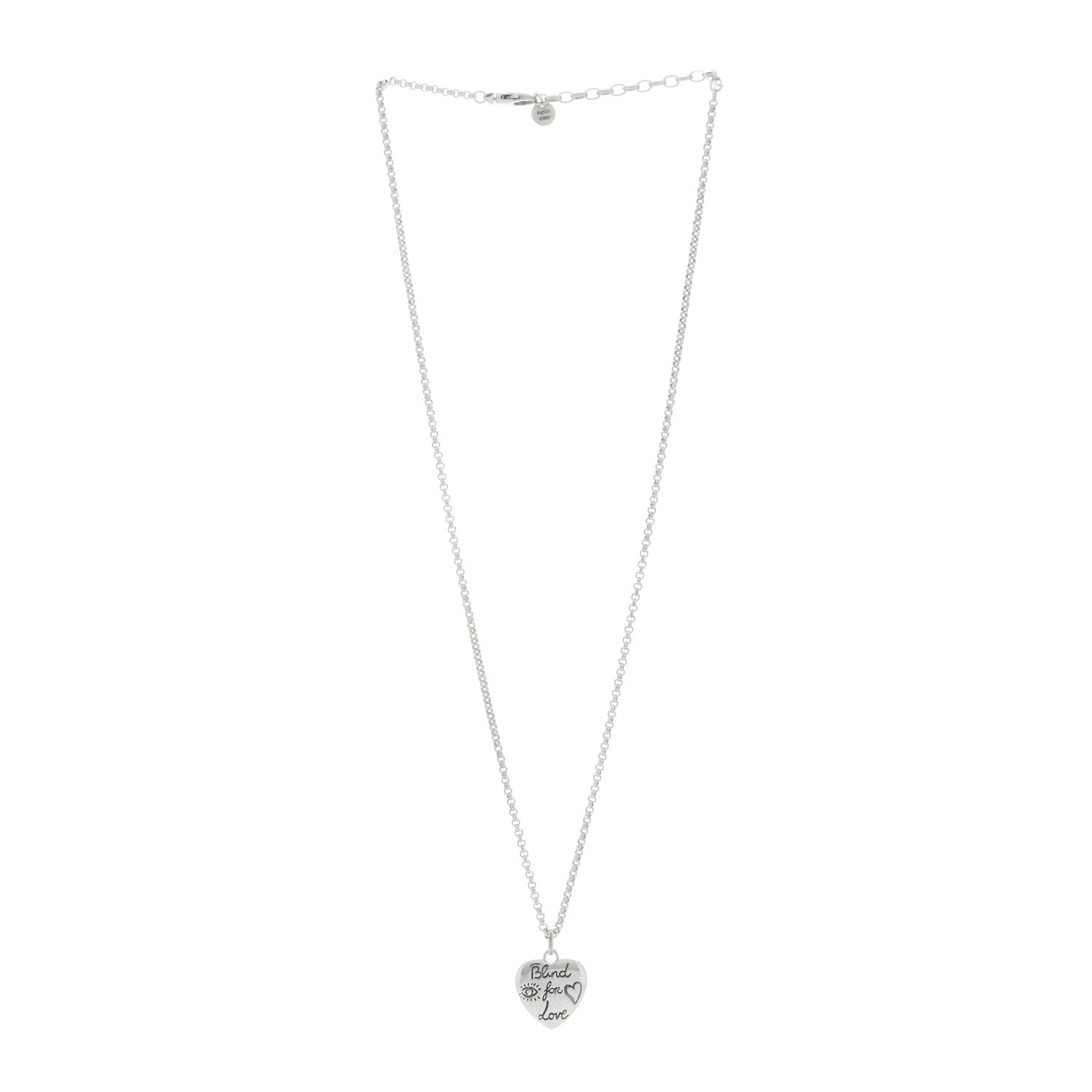 Gucci Sterling Silver Blind for Love Heart Pendant Necklace 2 of 6