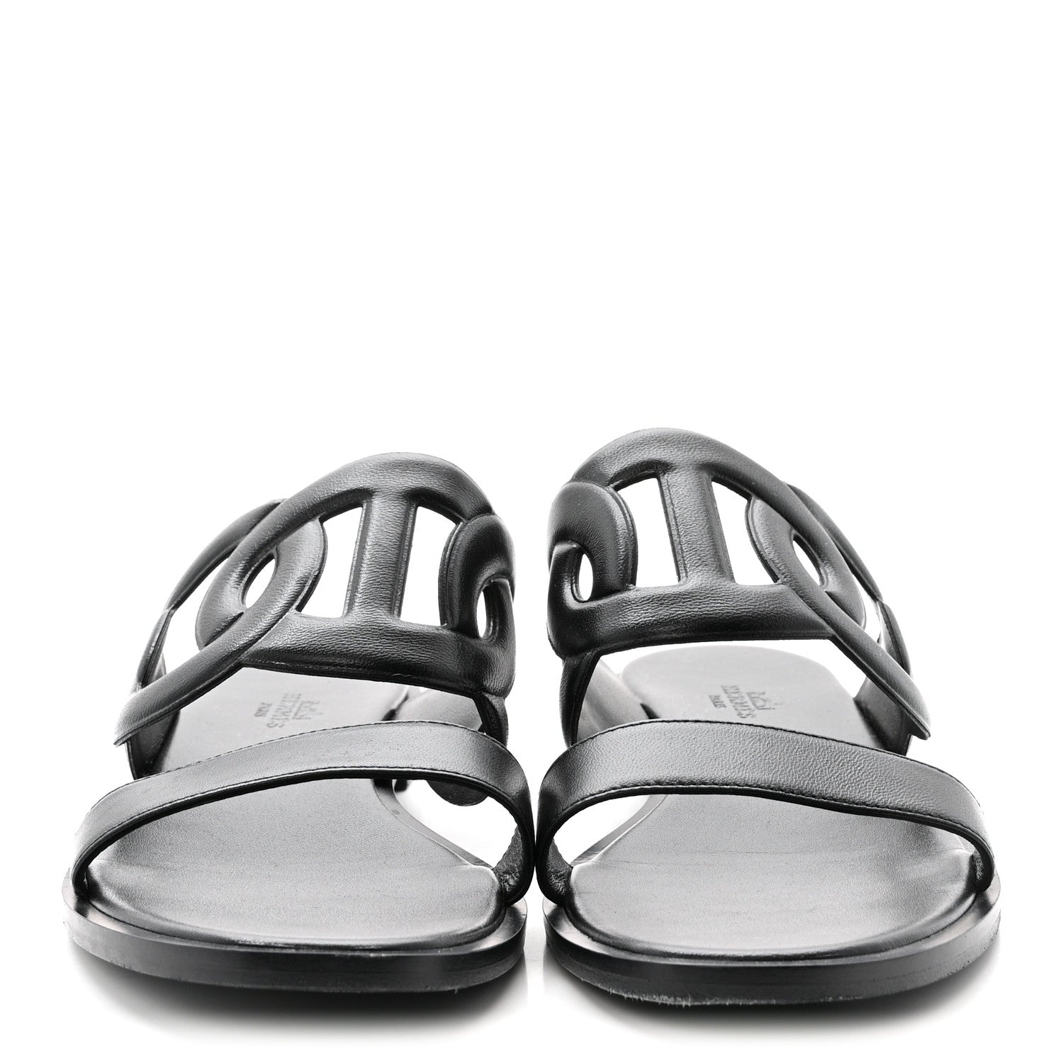 Hermes Nappa Lagune Sandals 38 Black 3 of 9