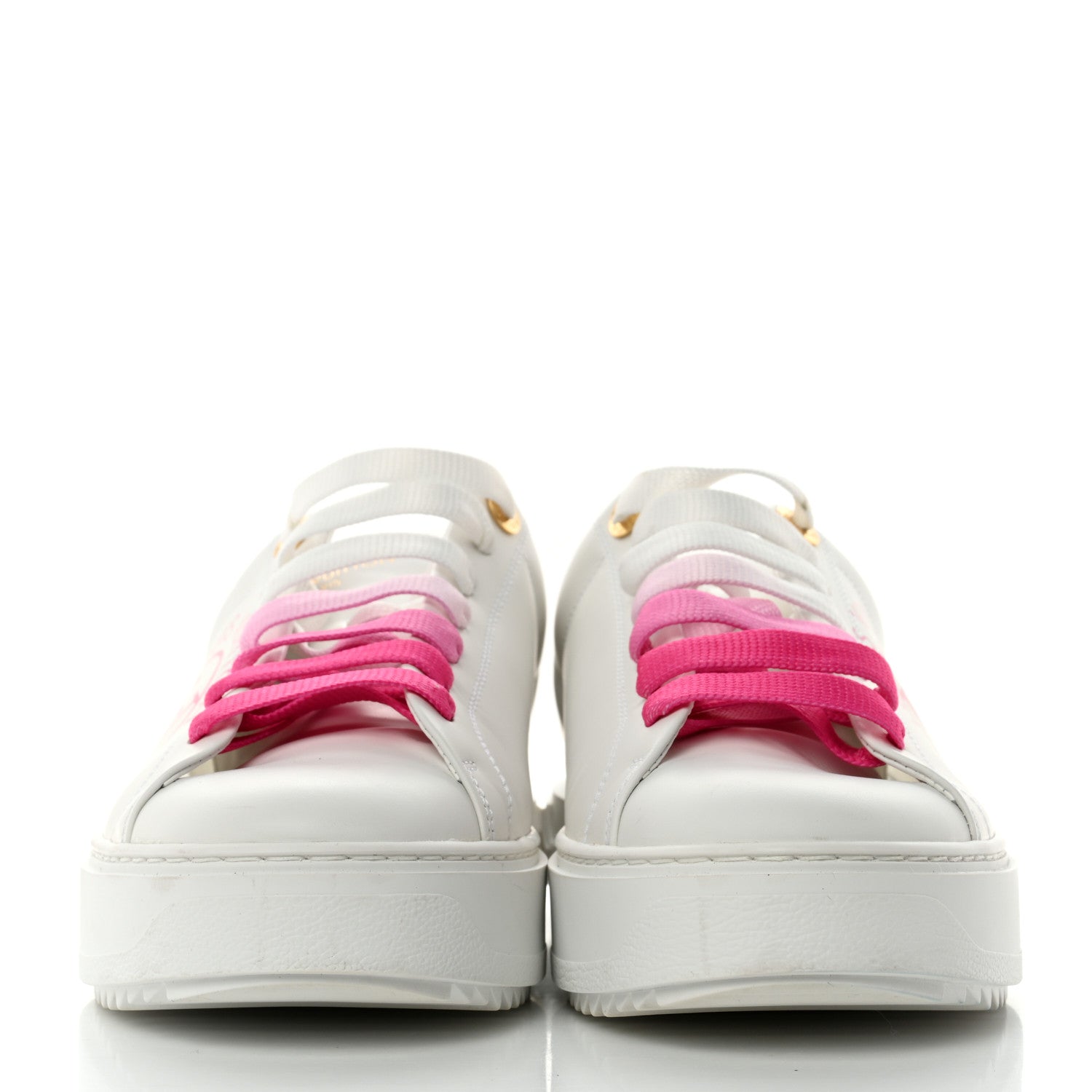 Louis Vuitton Calfskin LV Circle Printed Time Out Open Back Trainers 38 Fuchsia Pink 3 of 9