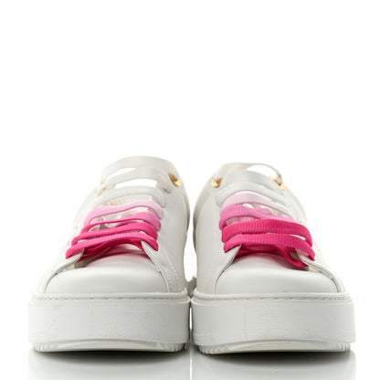 Louis Vuitton Calfskin LV Circle Printed Time Out Open Back Trainers 38 Fuchsia Pink 3 of 9