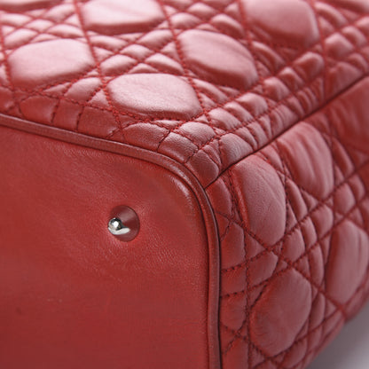 Christian Dior Lambskin Cannage Large Lady Dior Red 10 of 15