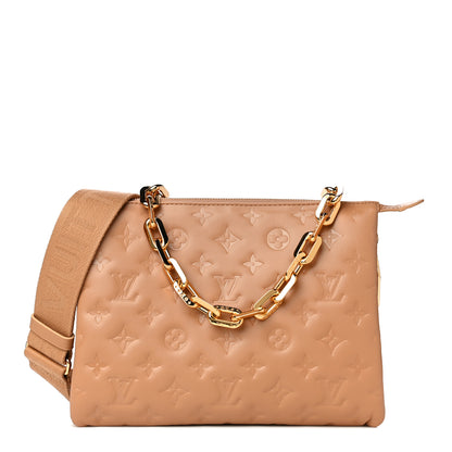 Louis Vuitton Lambskin Embossed Monogram Coussin PM Camel 1 of 14
