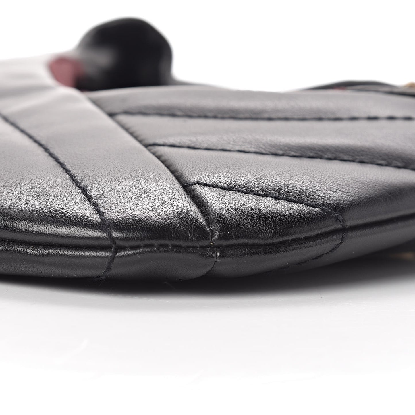 Calfskin Quilted Small Chain Evening Bag Black