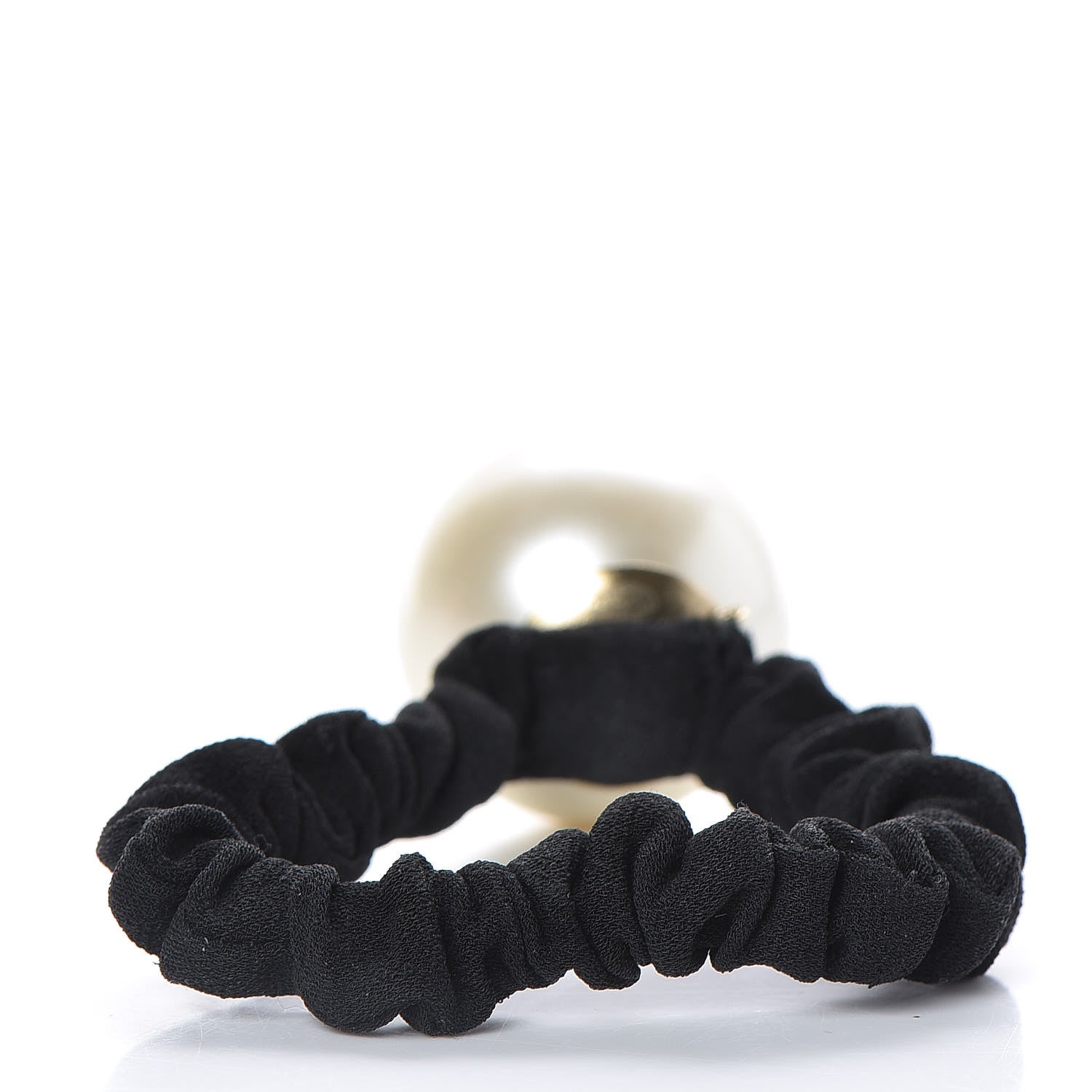 Chanel Pearl CC Hair Tie Black Gold Pearly White 3 of 6