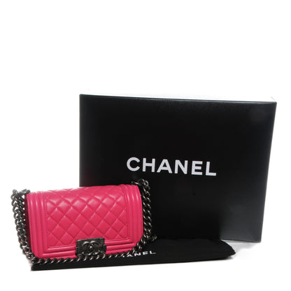 Chanel Lambskin Quilted Small Boy Flap Dark Pink 5 of 10