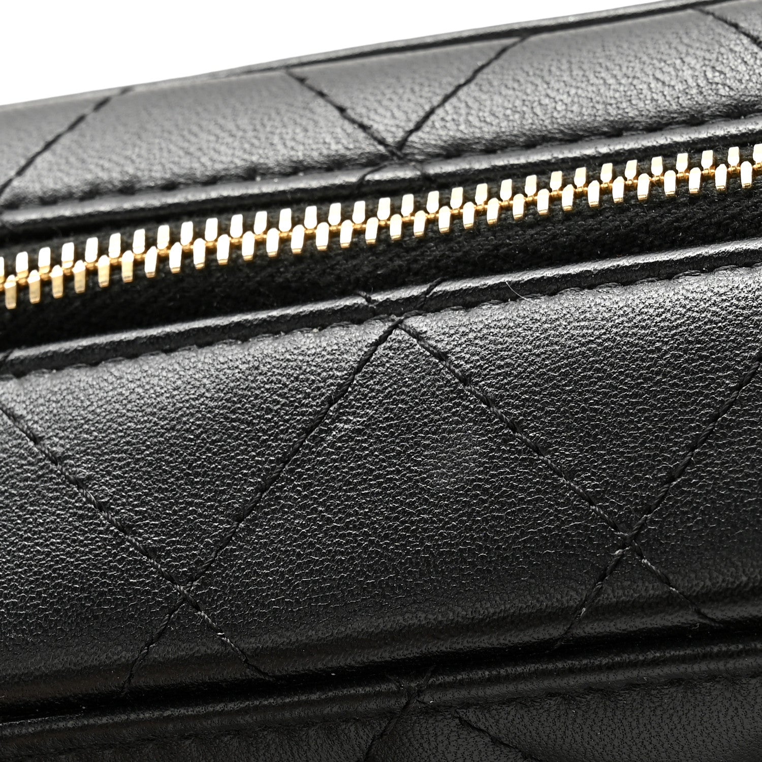 Chanel Lambskin Quilted Golden Plate Clutch With Chain Black 12 of 13