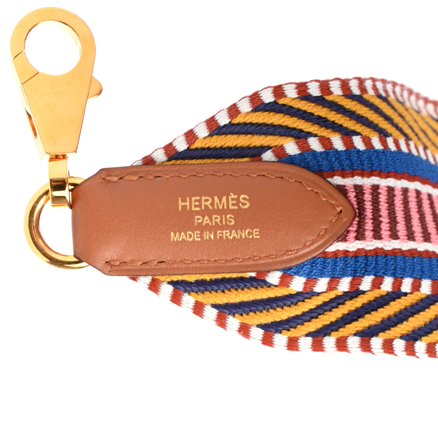 Hermes Toile Swift 50mm Sangle Cavale Shoulder Strap Ambre Rose D'Ete Gold 4 of 4