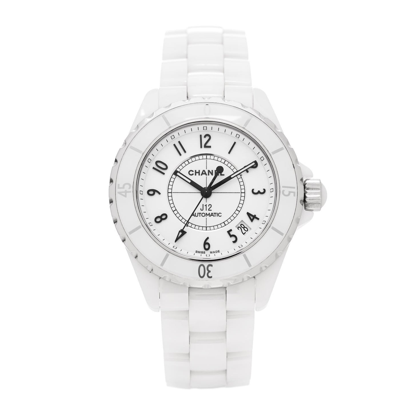 Stainless Steel Ceramic 38mm J12 Automatic Watch White