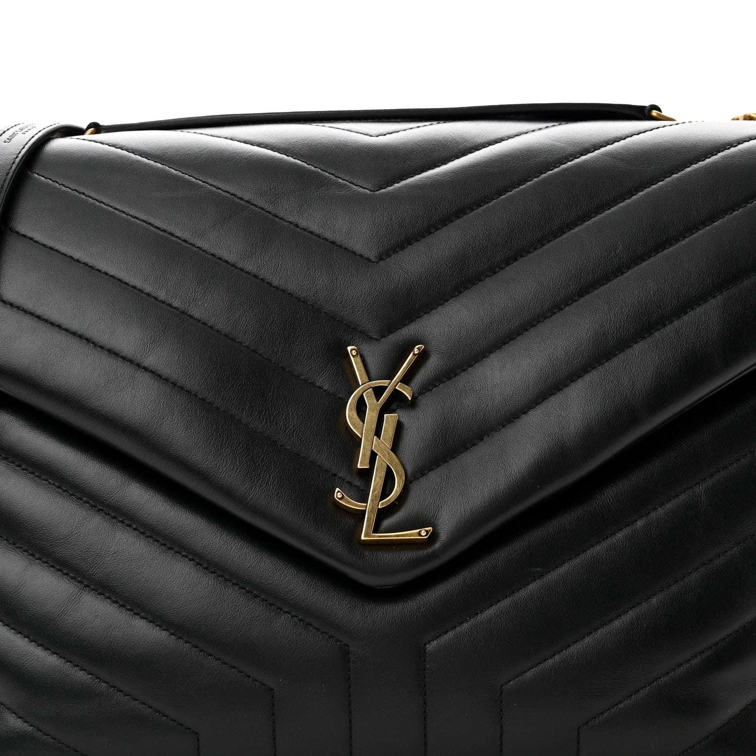 Saint Laurent Calfskin Y Quilted Monogram Large Loulou Chain Satchel Black 8 of 10