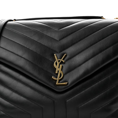 Saint Laurent Calfskin Y Quilted Monogram Large Loulou Chain Satchel Black 8 of 10