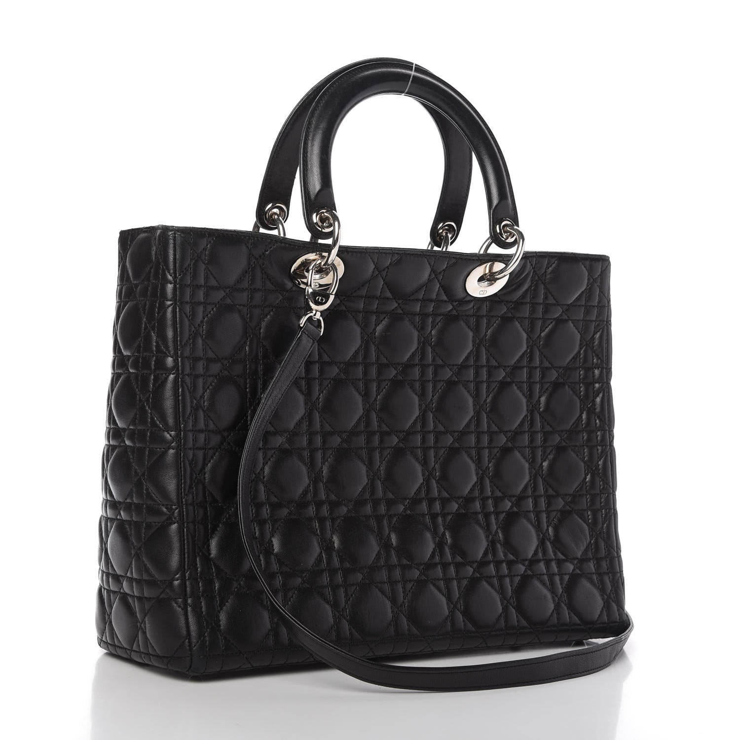 Christian Dior Lambskin Cannage Large Lady Dior Black 3 of 10
