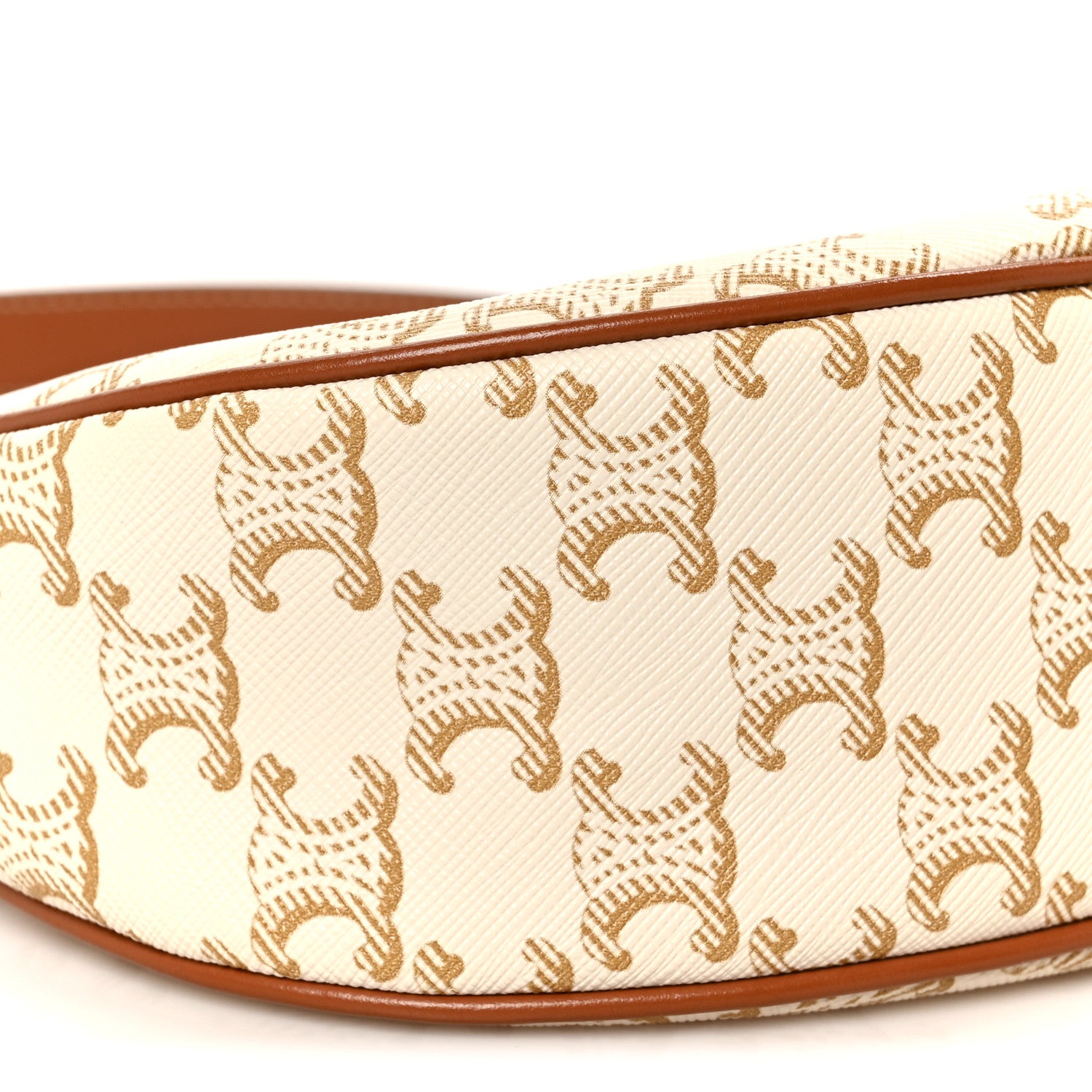 Celine Canvas Calfskin Ava Triomphe Shoulder Bag White 9 of 10