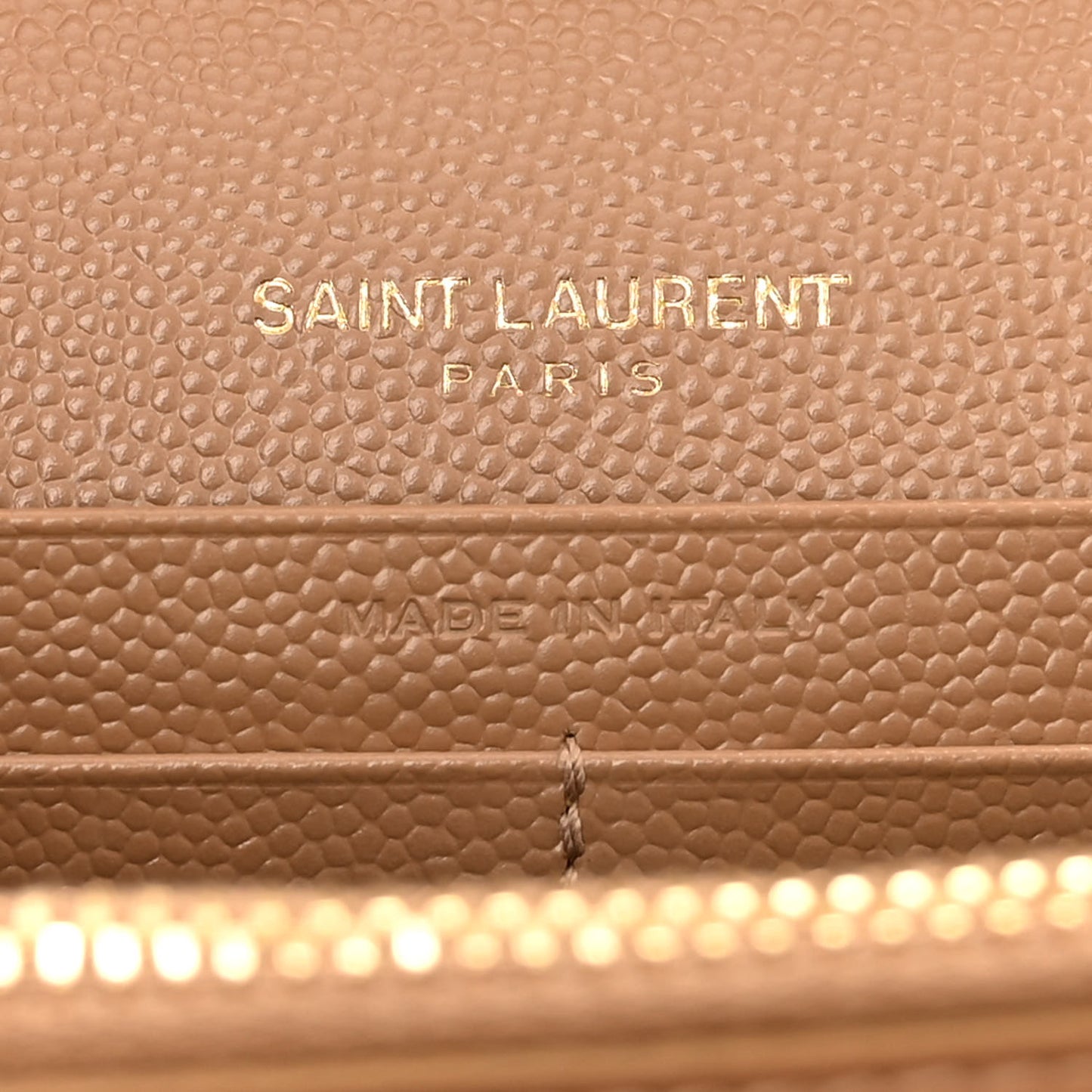 Grain De Poudre Matelasse Chevron Monogram Chain Wallet Dark Natural
