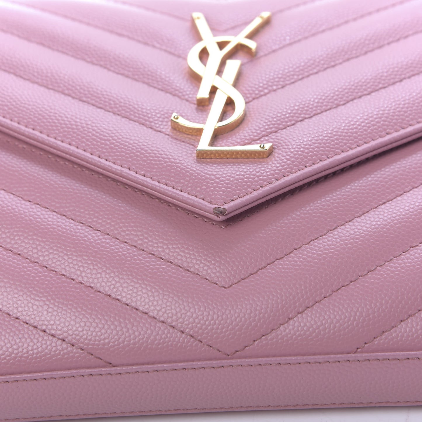 Grain De Poudre Matelasse Chevron Monogram Chain Wallet Tender Pink