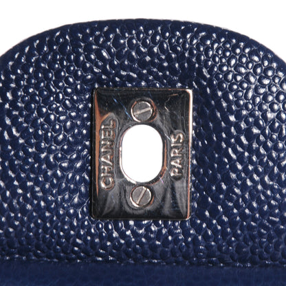 Chanel Caviar Quilted Jumbo Double Flap Navy Blue 7 of 10