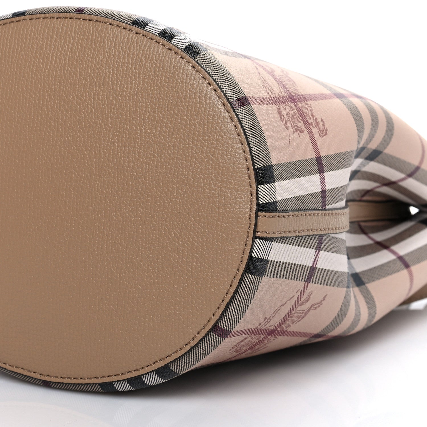 Burberry Haymarket Check Colours Small Lorne Bucket Crossbody Camel 8 of 9