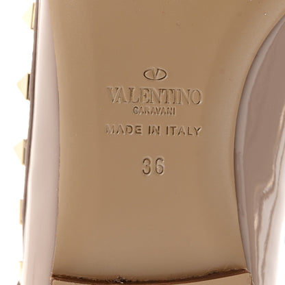 Valentino Garavani Patent Rockstud Cage Ballerina Flats 36 Poudre 8 of 9