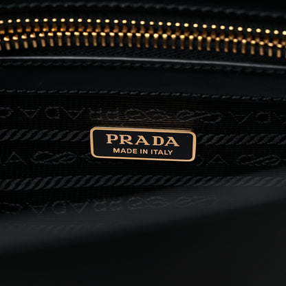 Prada Saffiano Lux Logo Embossed Medium Shoulder Tote Handbag Black 6 of 9