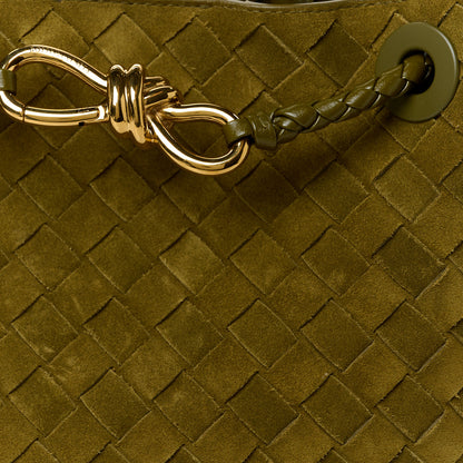 Bottega Veneta Suede Intrecciato Small Andiamo Shoulder Bag Olive Oil 8 of 10