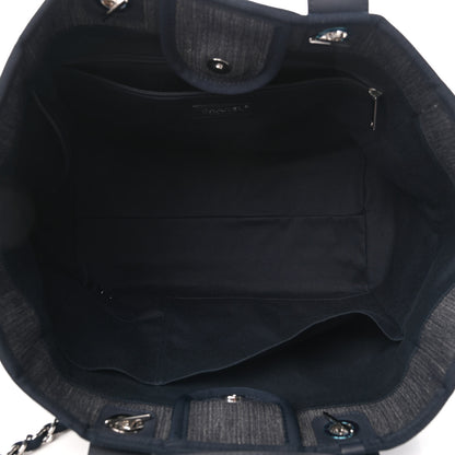 Chanel Denim Medium Deauville Tote Dark Blue 4 of 4