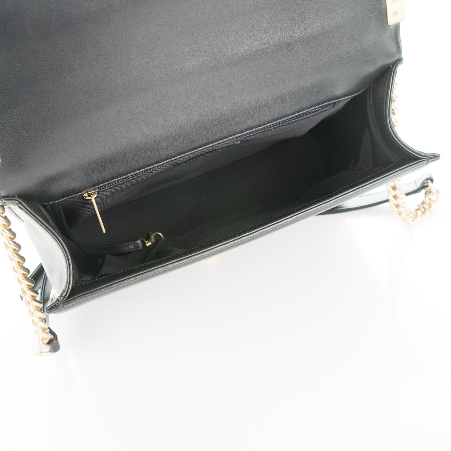 Lambskin Quilted Large Boy Flap Black