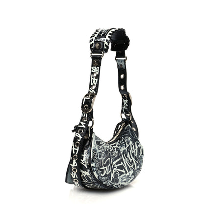 Balenciaga Agneau Arena Graffiti Le Cagole Shoulder Bag XS Black 4 of 11