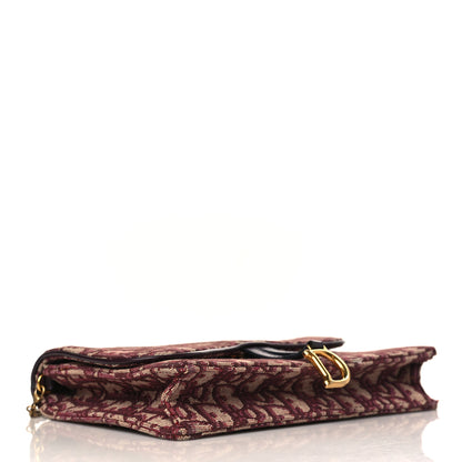 Christian Dior Oblique Saddle Chain Pouch Burgundy 4 of 8