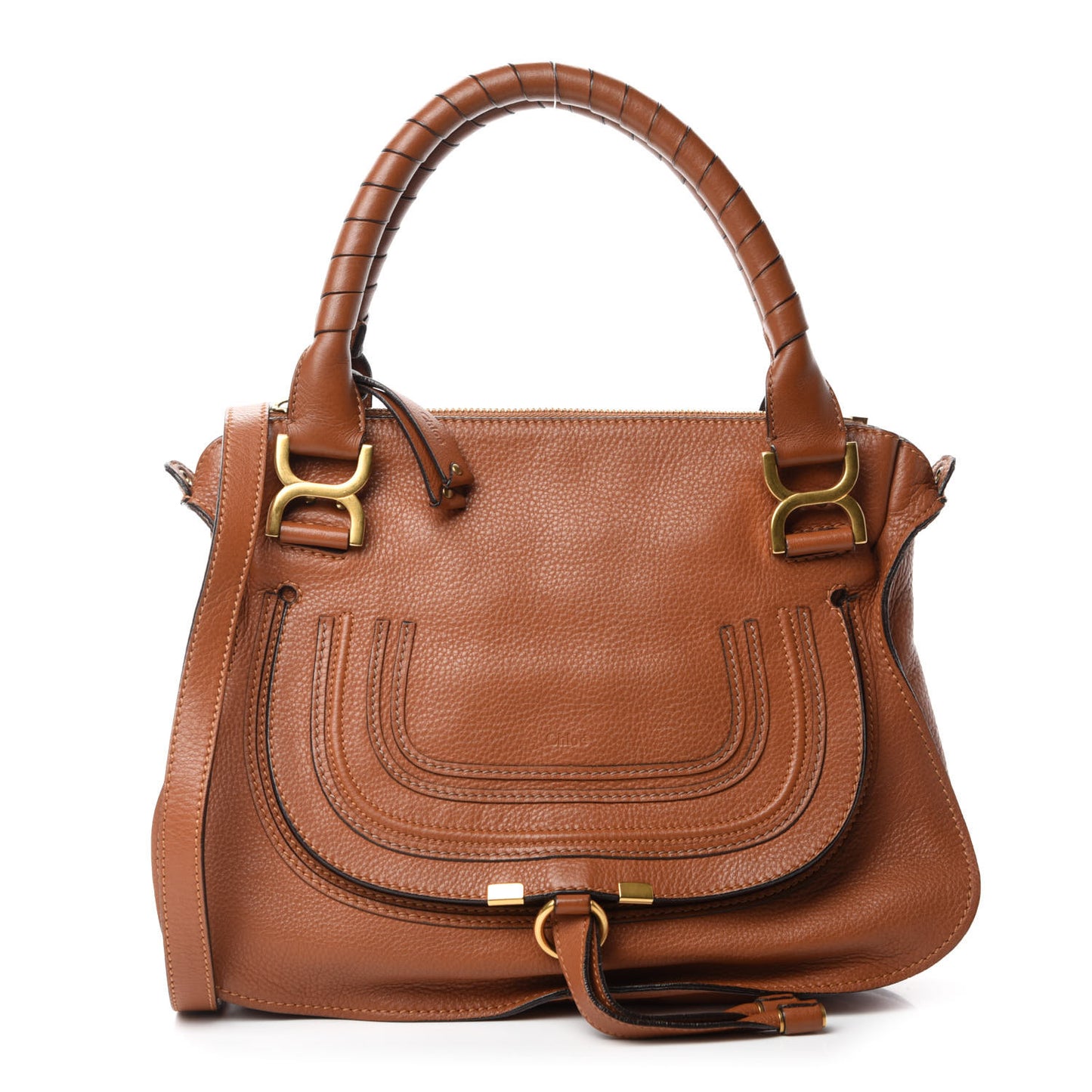 Calfskin Medium Marcie Satchel Tan
