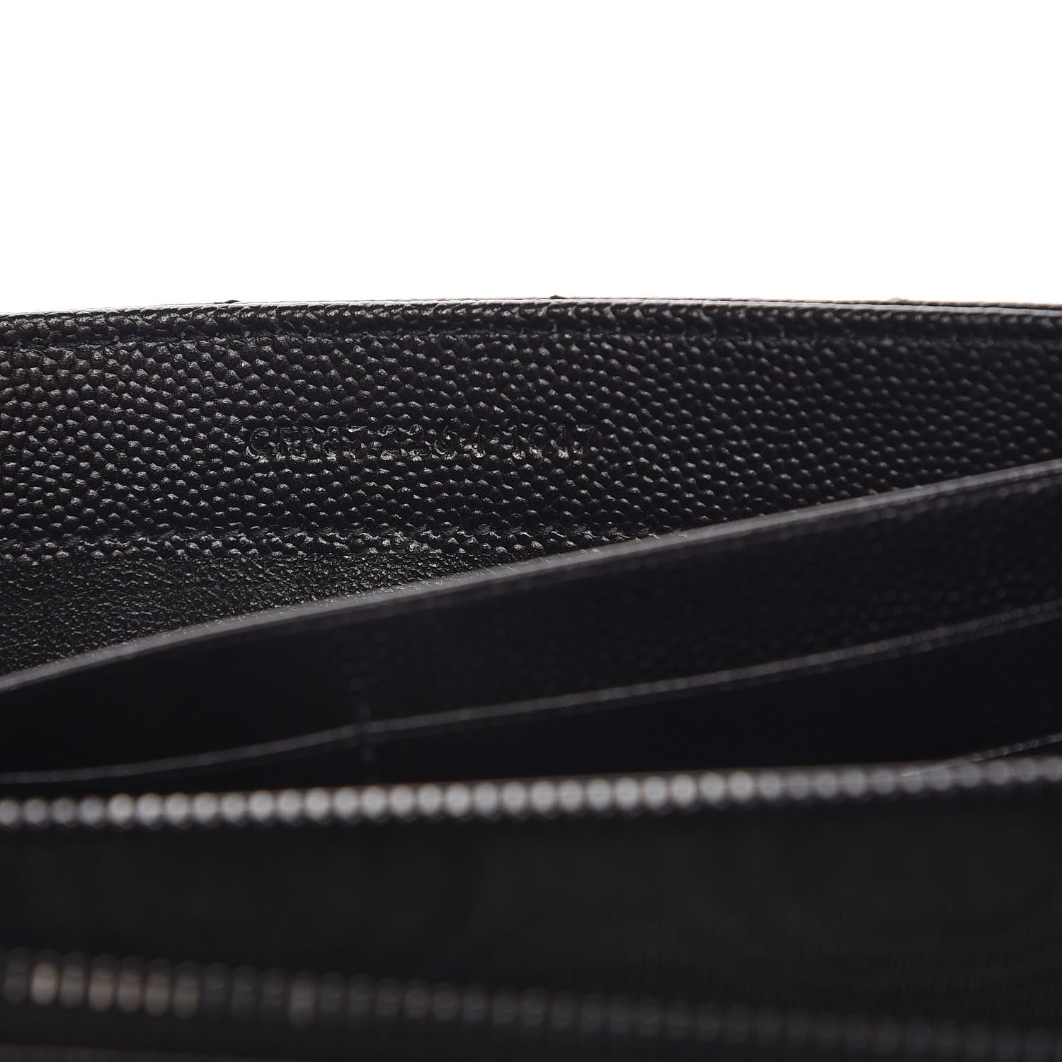 Saint Laurent Grain De Poudre Matelasse Chevron Monogram Flap Wallet Black 7 of 9