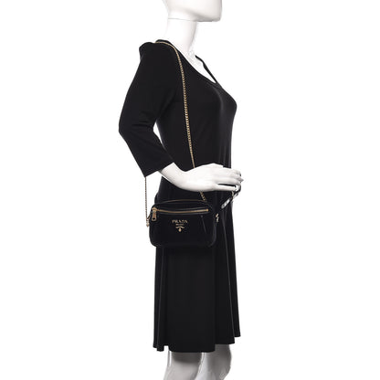 Prada Velluto Belt Bag Black 2 of 9