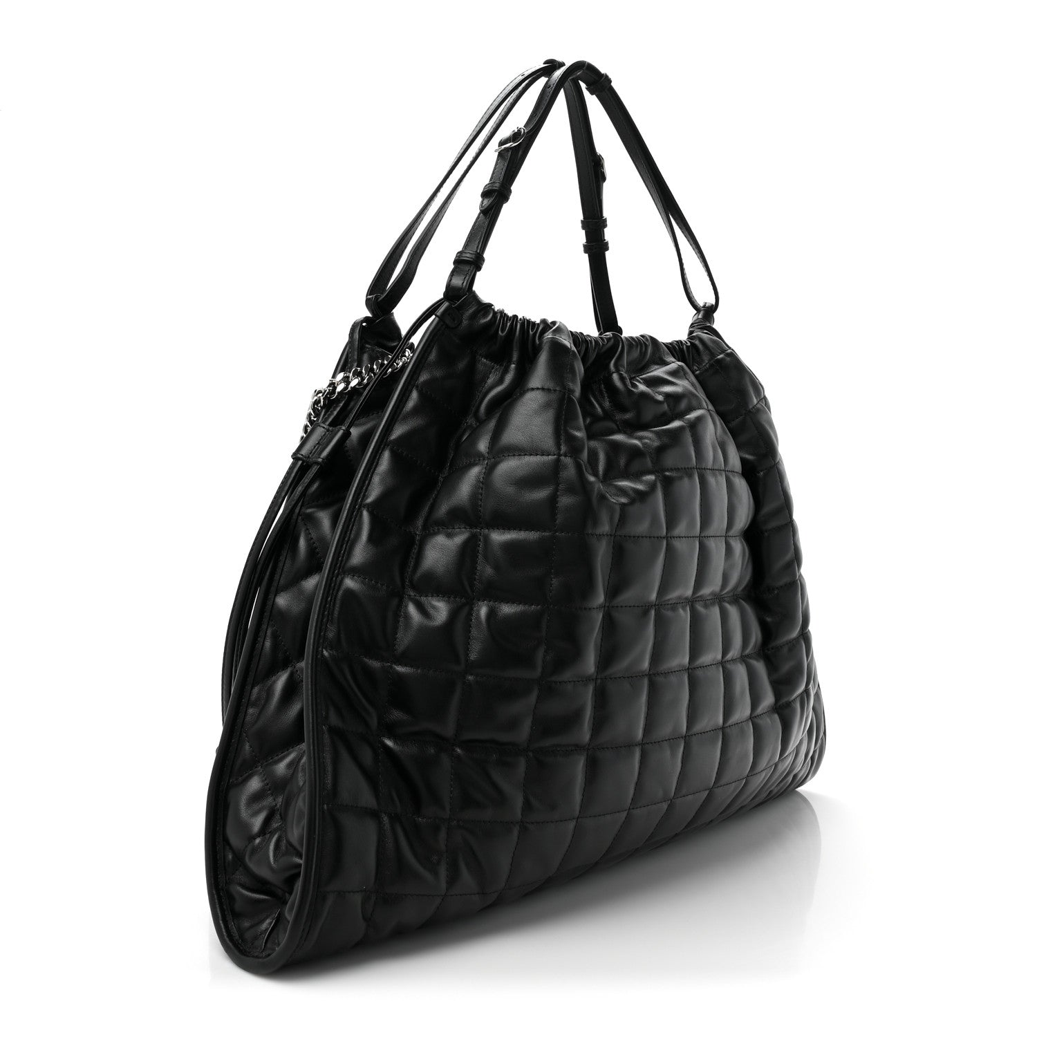 Gucci Calfskin Quilted Large Deco Tote Bag Black 3 of 12