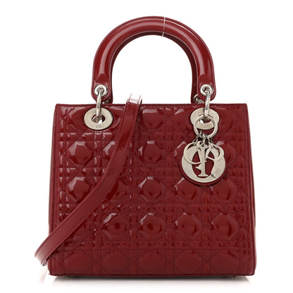 Christian Dior Patent Cannage Medium Lady Dior Red 1 of 14