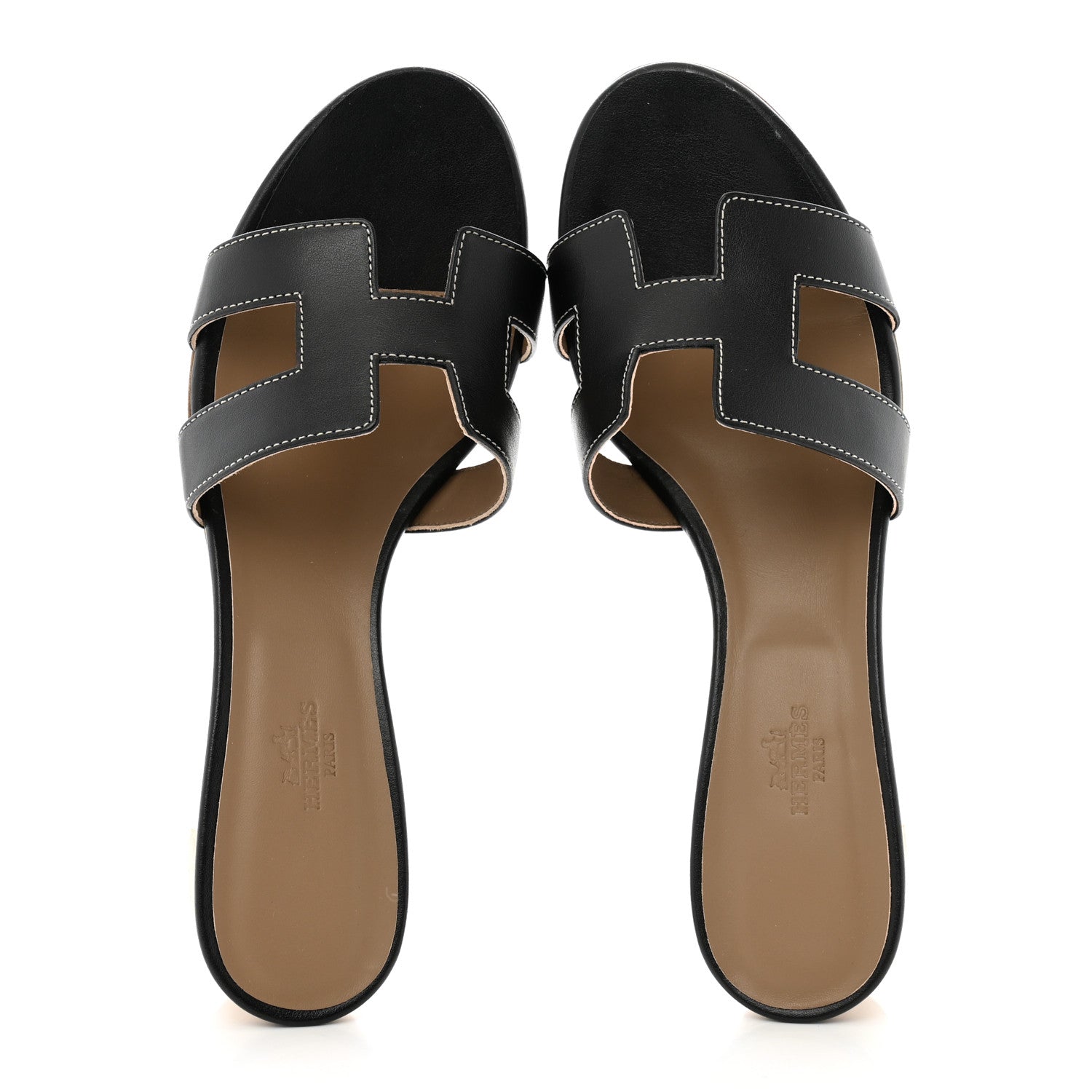 Hermes Calfskin Oasis Sandals 41 Black 2 of 10