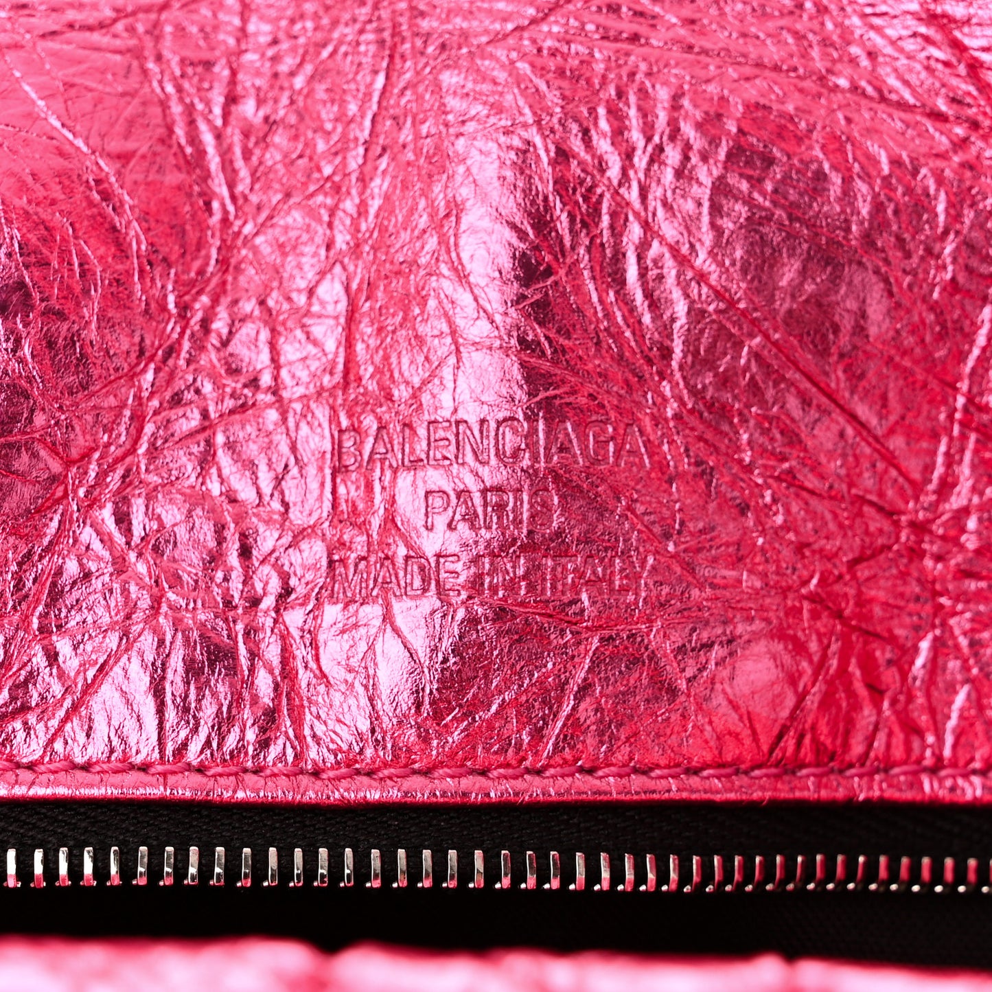 Metallized Crushed Calfskin Quilted Small Monaco Shoulder Bag Pink