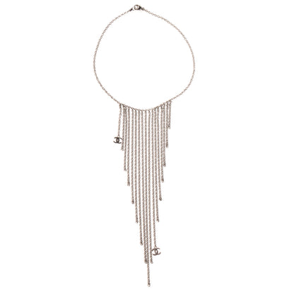 Chanel Waterfall Chain CC Long Strand Necklace Ruthenium 1 of 5