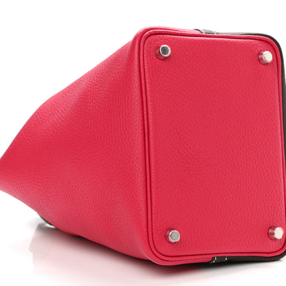 Hermes Taurillon Clemence Casaque Picotin Lock 18 PM Rouge Sellier Framboise 9 of 10
