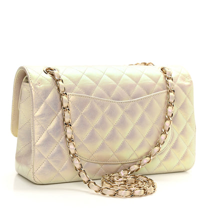 Chanel Iridescent Lambskin Quilted Medium Double Flap Ivory 3 of 10